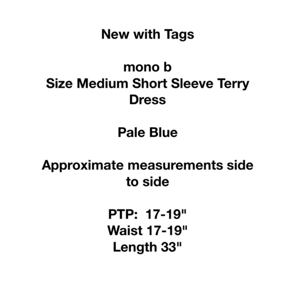 Mono B Baby Blue Buttoned Polo Terry Dress Medium - Picture 7 of 12